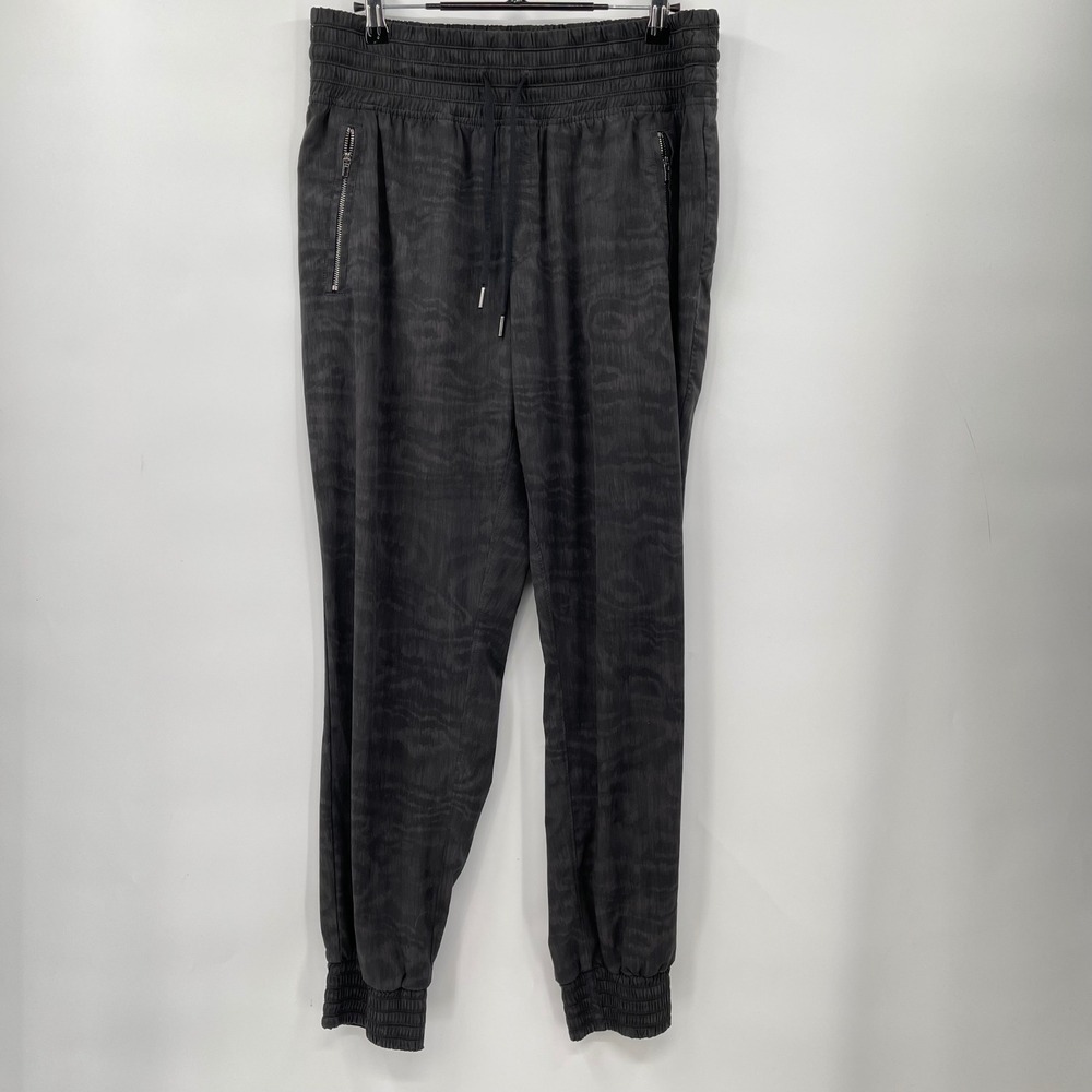 Athleta Camden Printed Jogger Pants Womens Size‎ 8 Black Athletic Loungewear